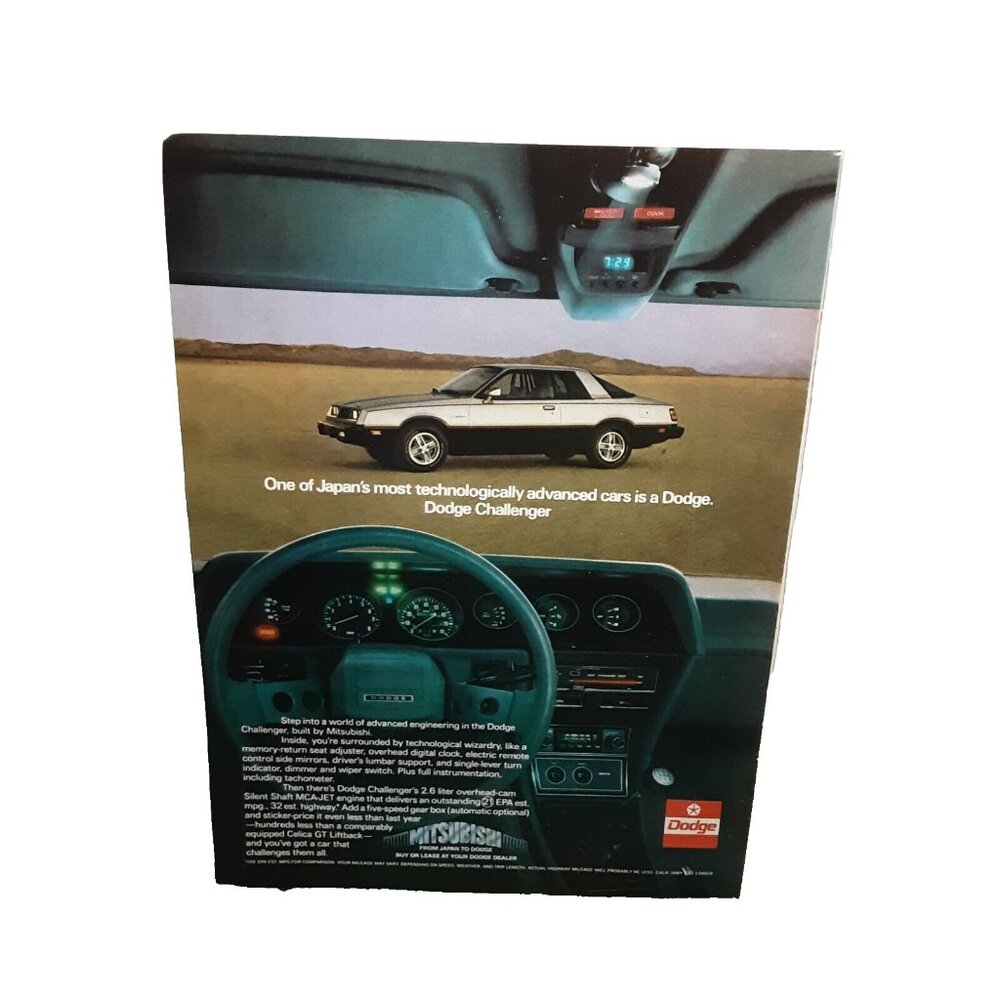 1980 Dodge Challenger Car Original Print Ad vintage 80s